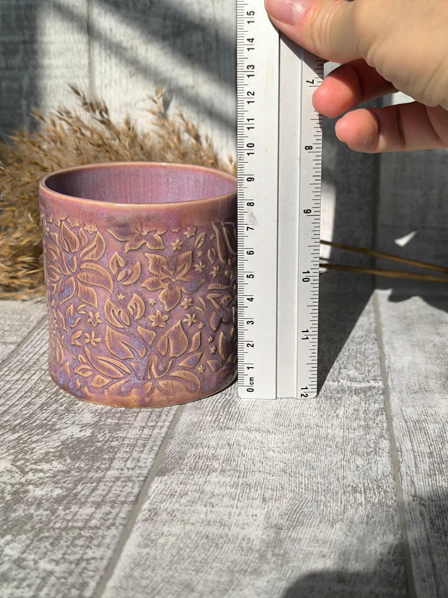 Handmade Flower Power mug, 350ml