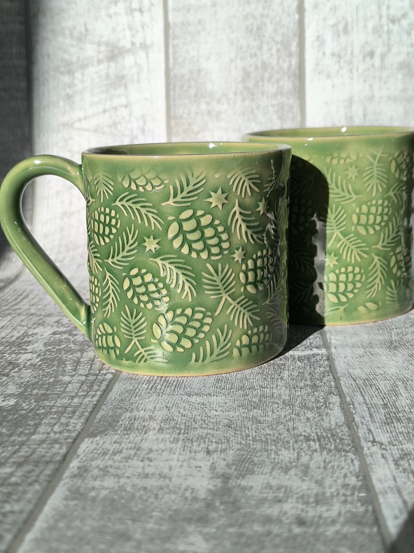 Handmade Pine cones mug, 350ml