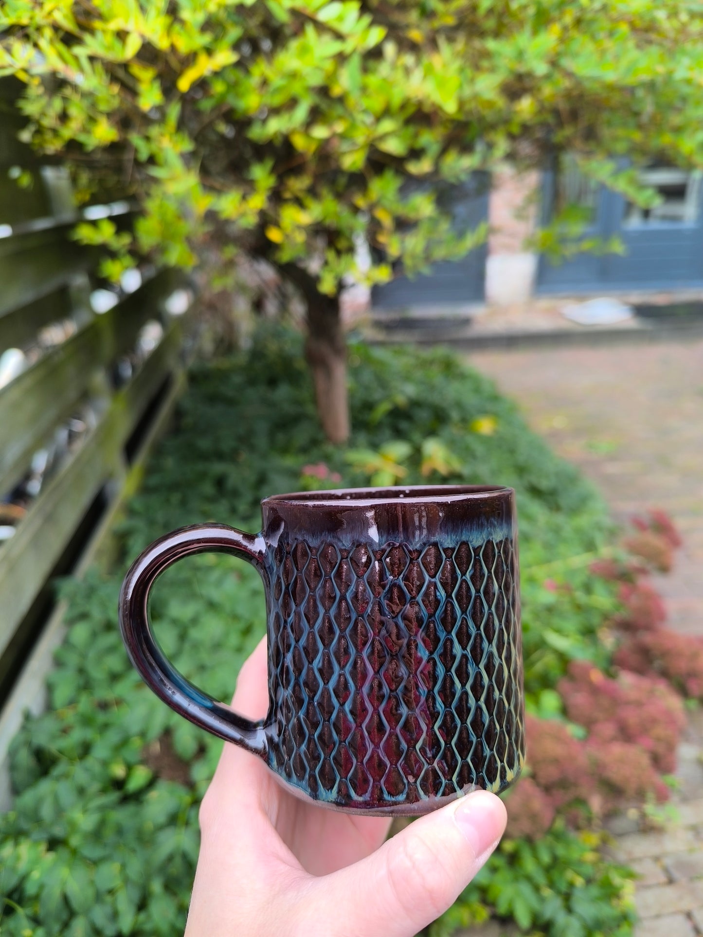 Handmade Flaming Dragon Scale mug, 350ml, 220ml