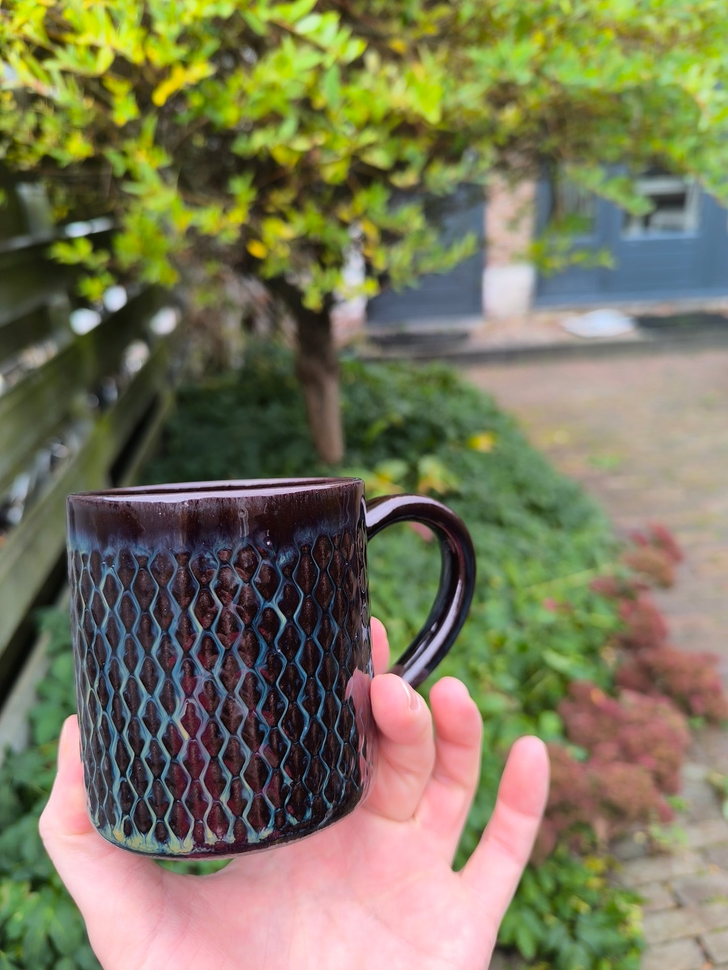 Handmade Flaming Dragon Scale mug, 350ml, 220ml