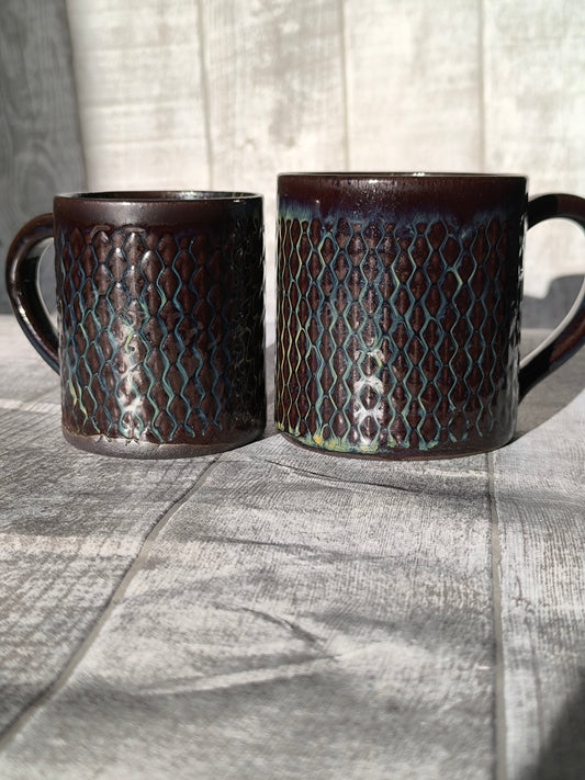 Handmade Flaming Dragon Scale mug, 350ml, 220ml