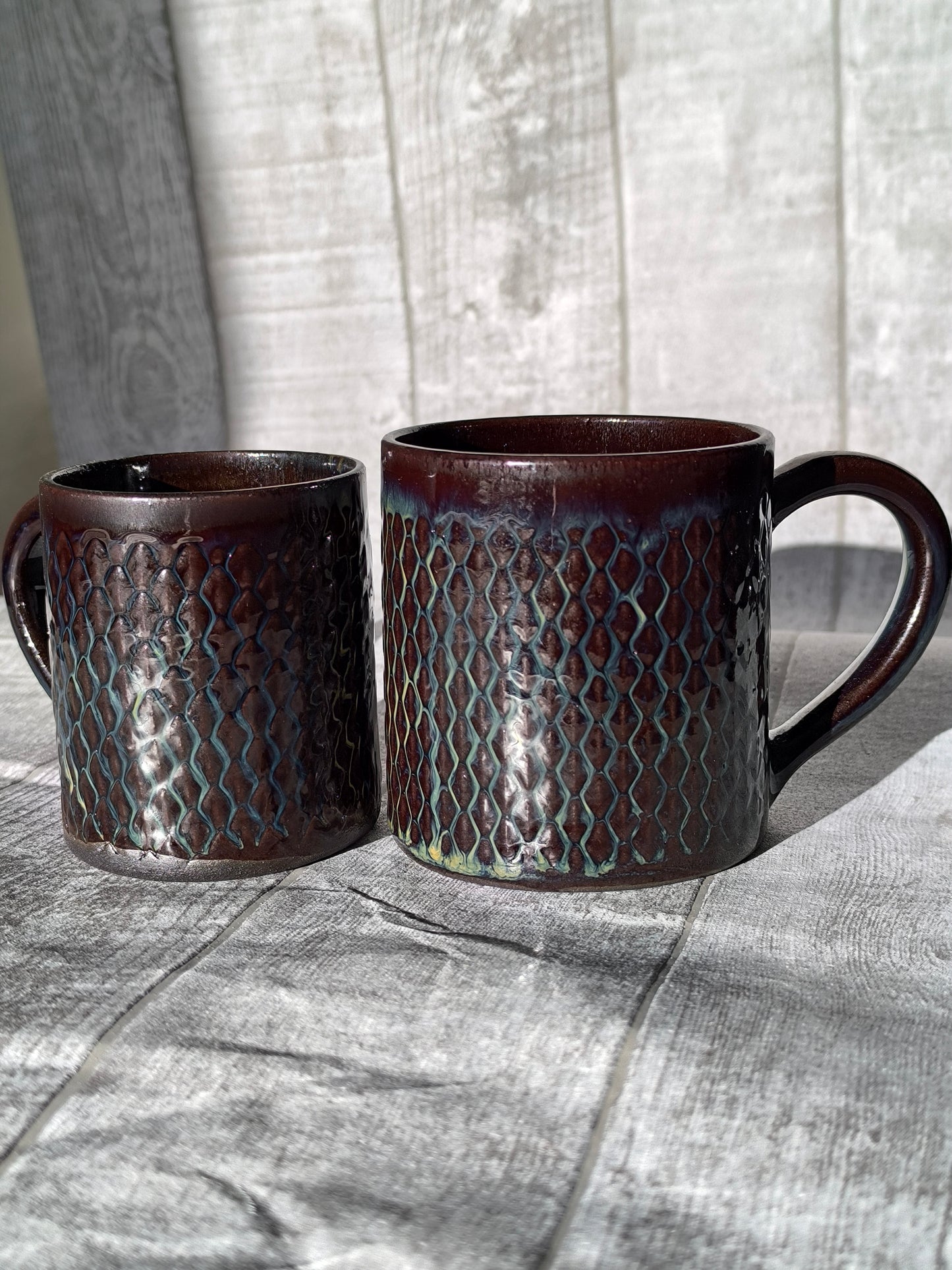 Handmade Flaming Dragon Scale mug, 350ml, 220ml