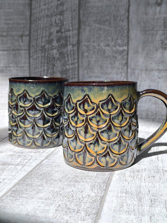 Handmade Dragon Scales Textured mug