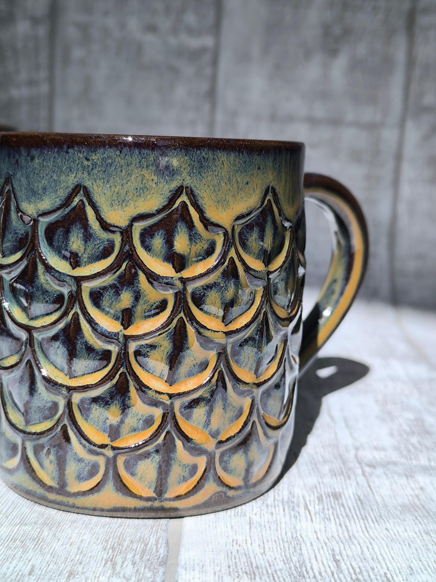 Handmade Dragon Scales Textured mug