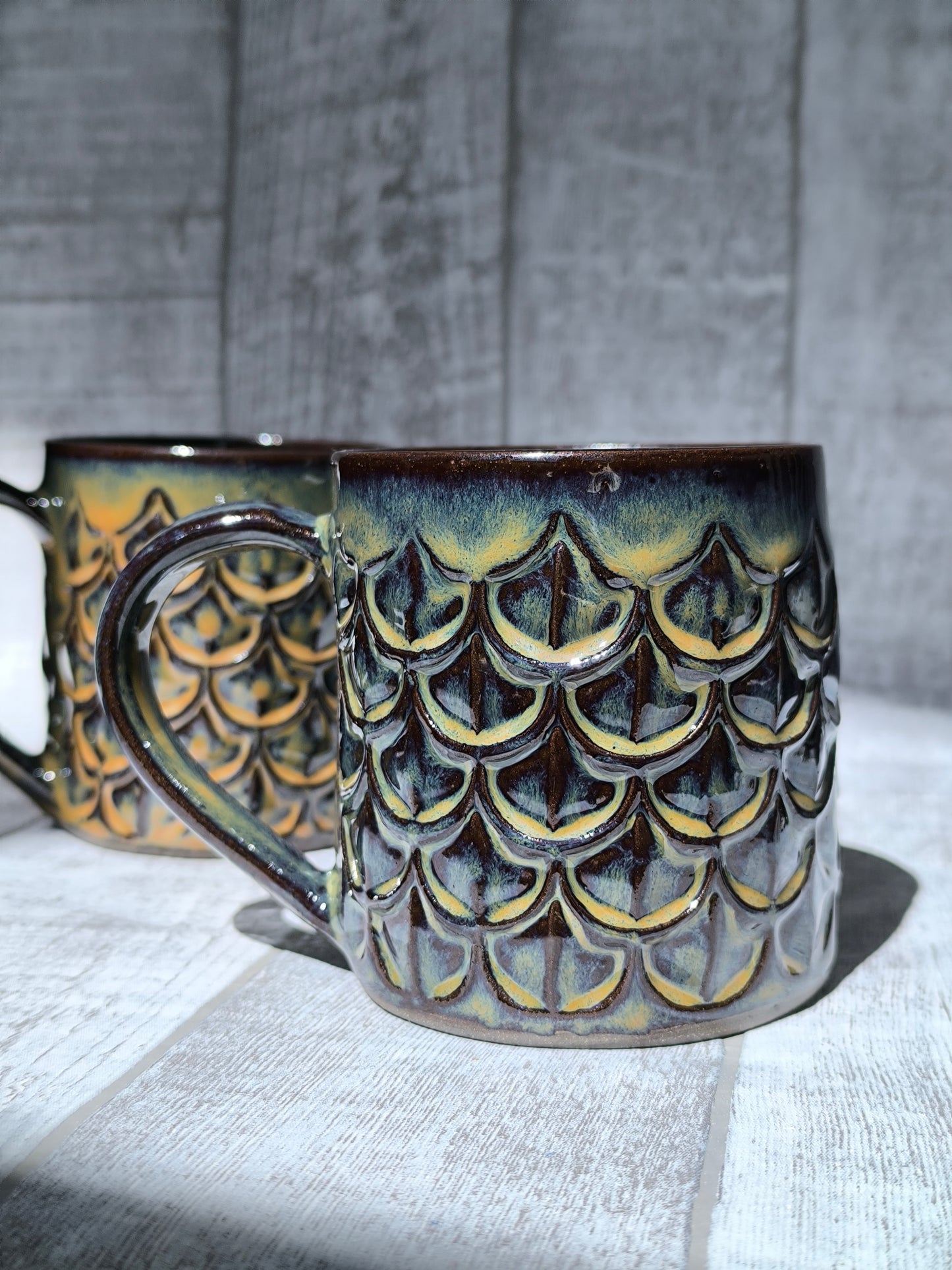 Handmade Dragon Scales Textured mug