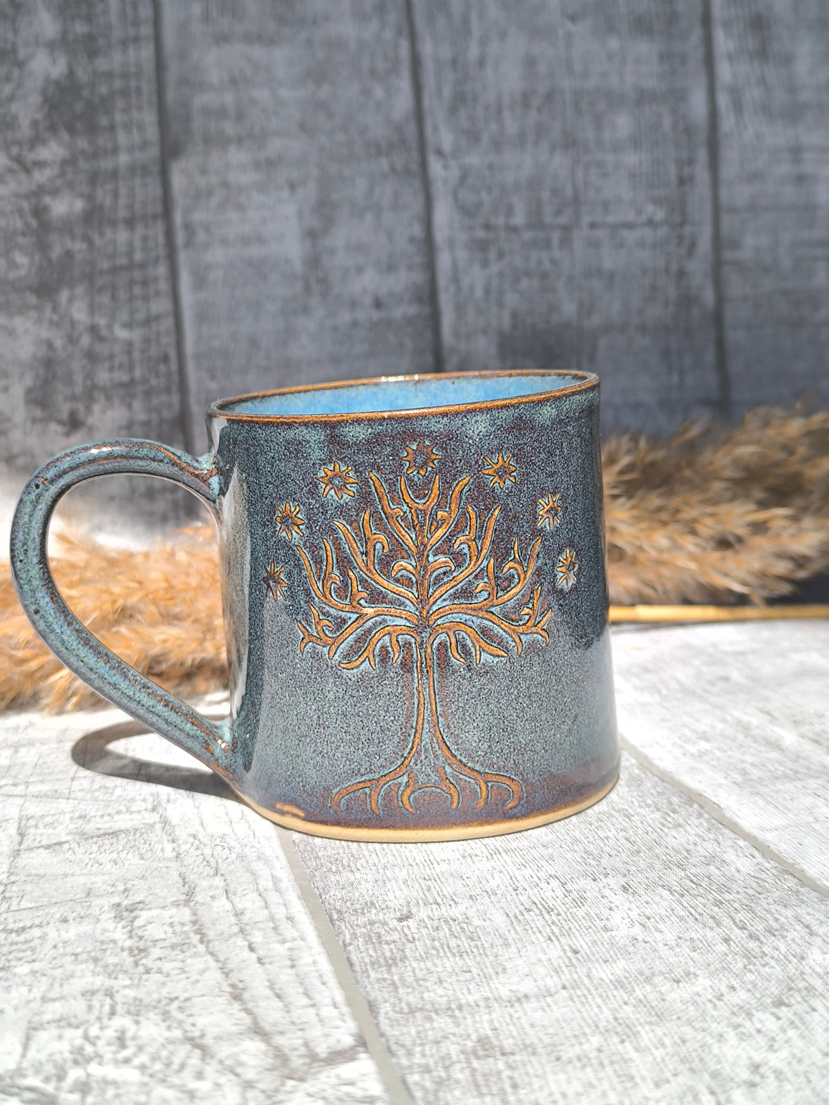 Handmade Tree&Inscription mug, 350ml, 1pc