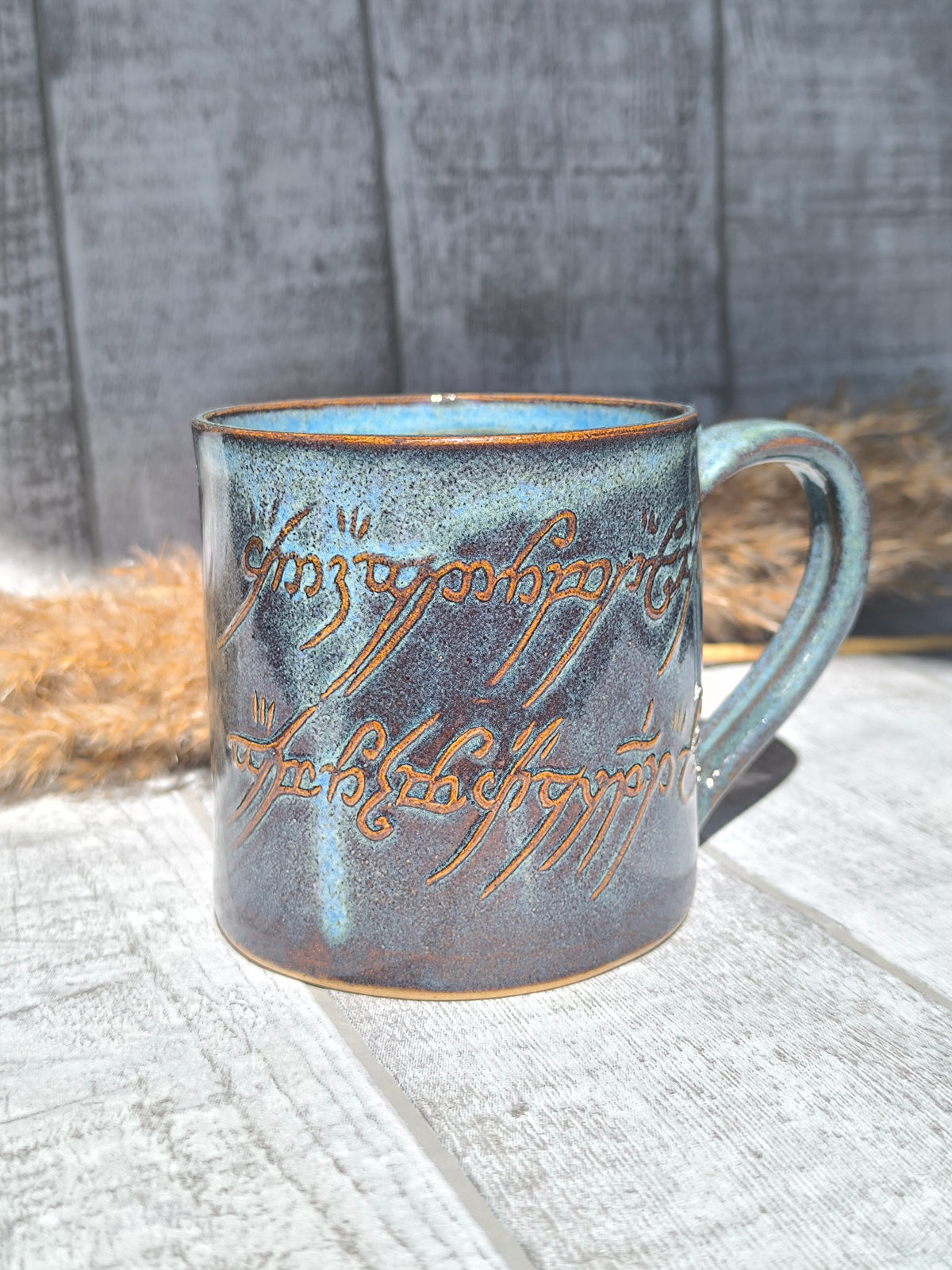 Handmade Tree&Inscription mug, 350ml, 1pc