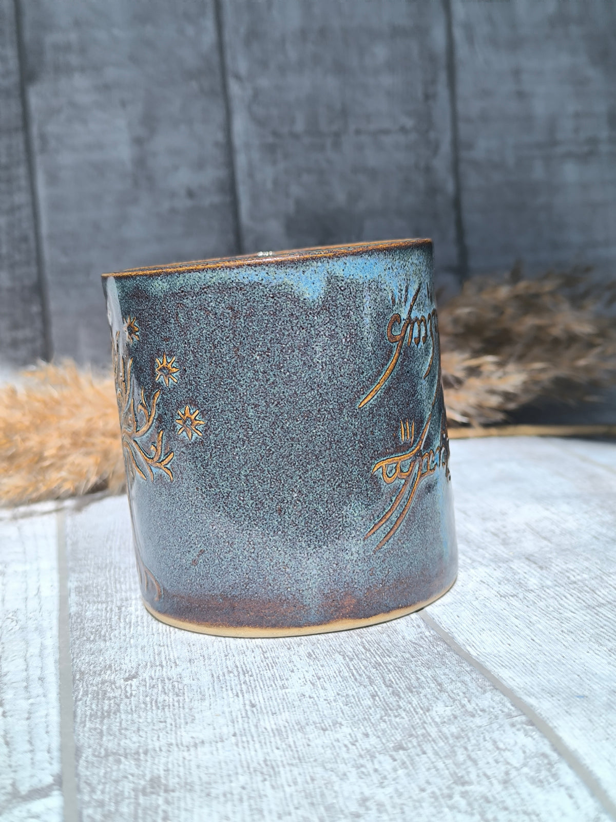 Handmade Tree&Inscription mug, 350ml, 1pc