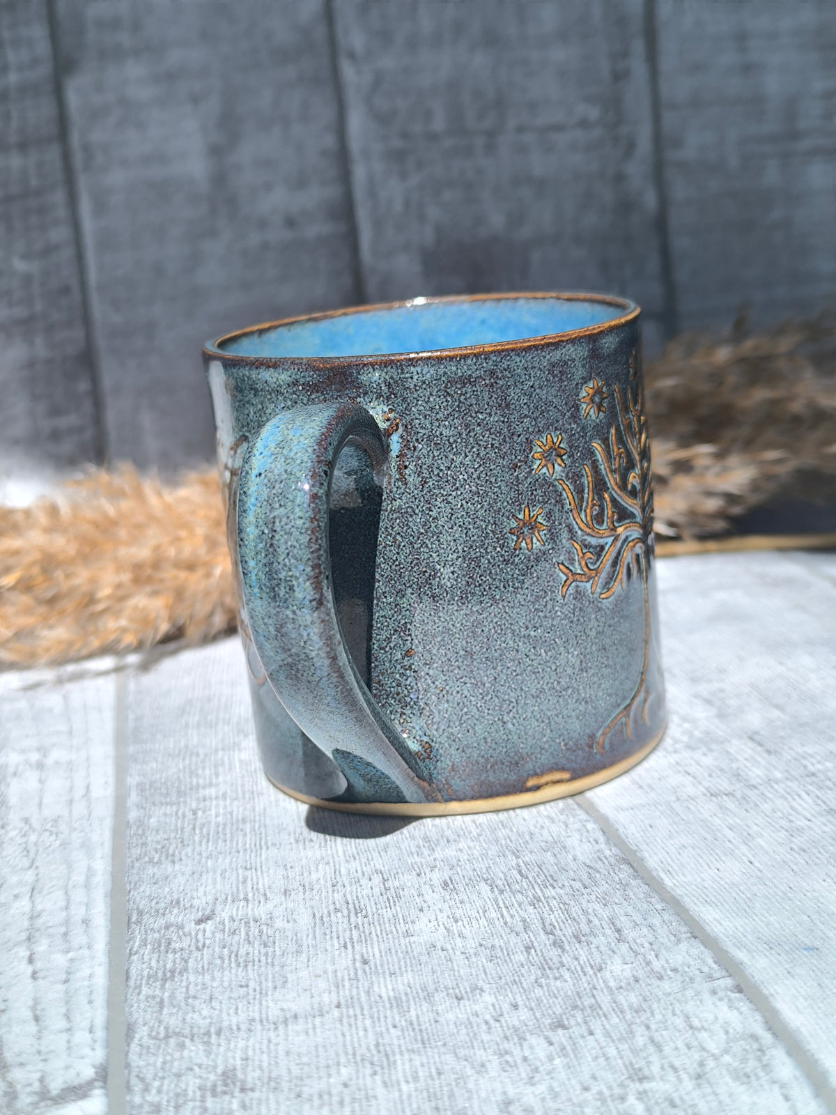 Handmade Tree&Inscription mug, 350ml, 1pc