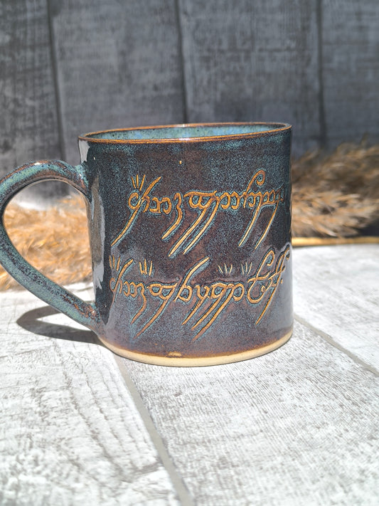 Handmade Black Speech mug, 350ml