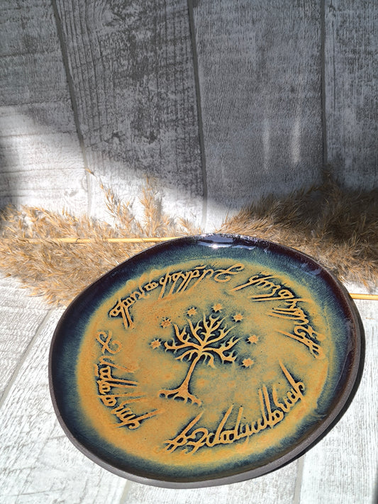 Unique handmade Lord of the Rings plate, D=19cm