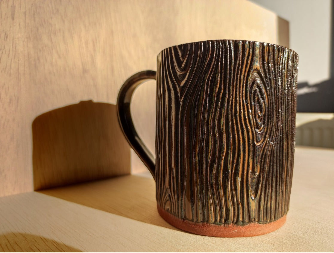 Handmade Wood Log mug , 350ml