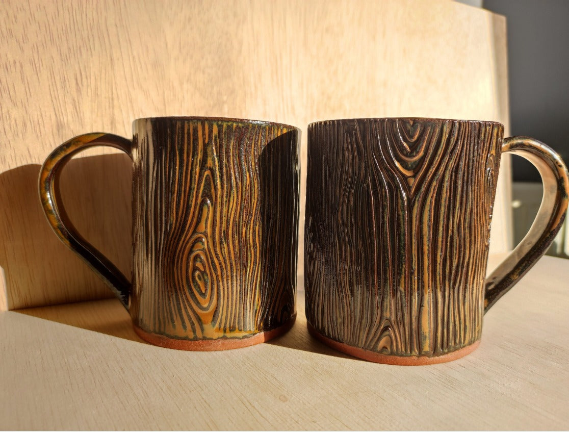 Handmade Wood Log mug , 350ml