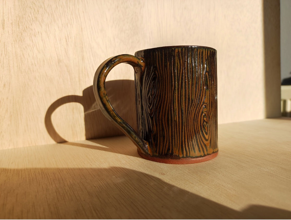 Handmade Wood Log mug , 350ml