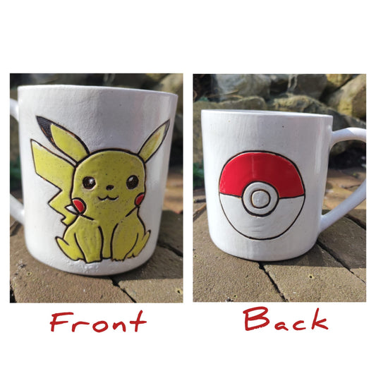 Unique Ceramic handmade Pikachu pokemon mug (380 ml)