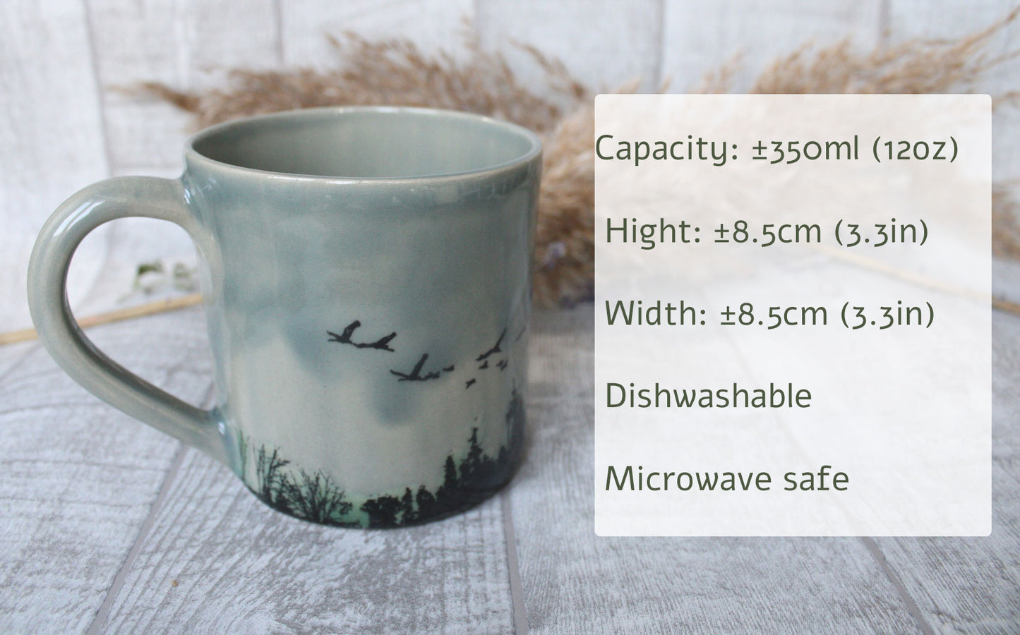 Handmade Pine forest mug, 350 ml