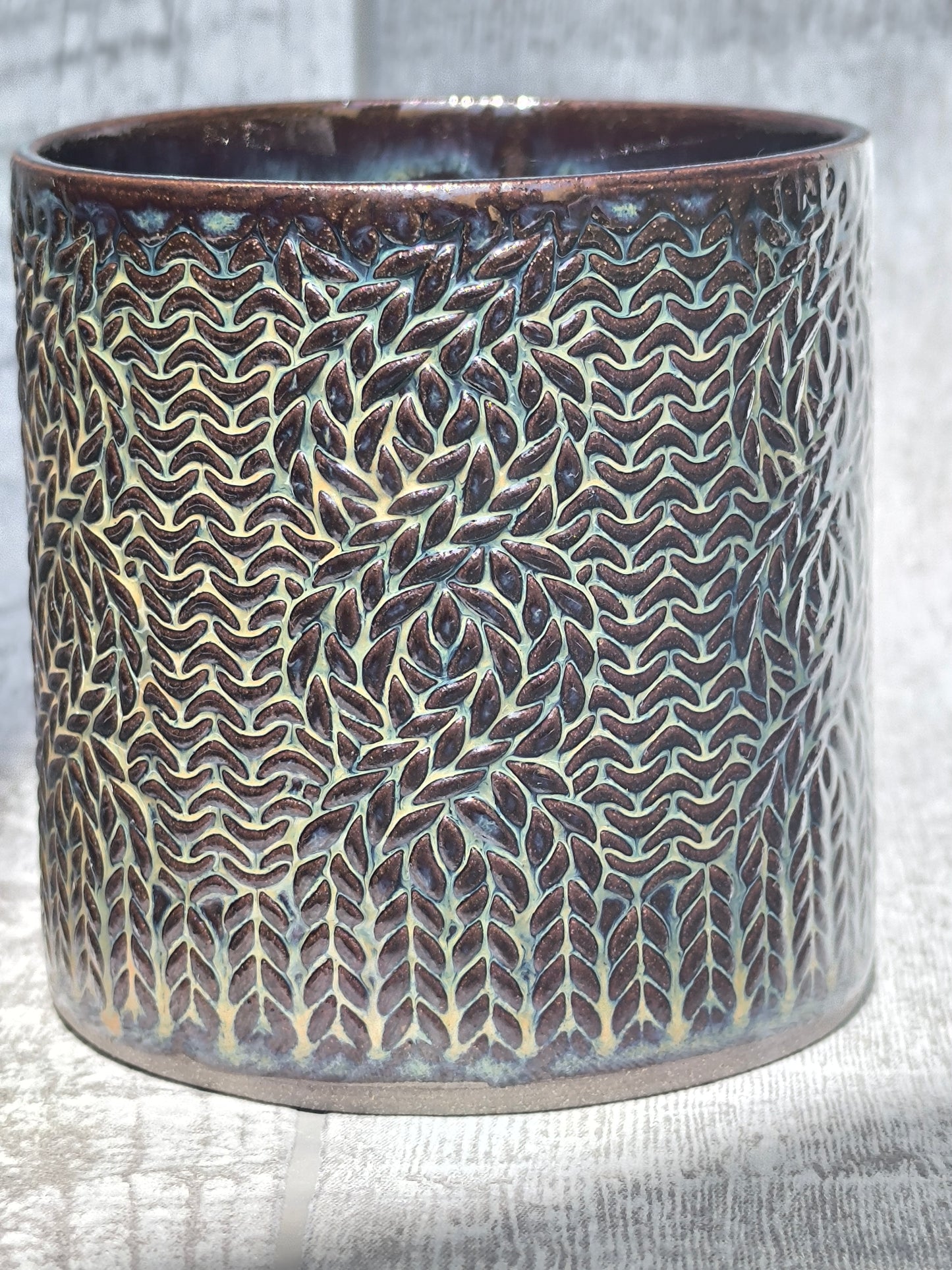 Handmade Braided handle Brown mugs, 350ml